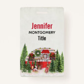 Kersttrailer Camper Outdoorsy Thema Badge (Achterkant)