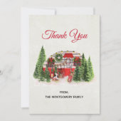 Kersttrailer Camper Outdoorsy Thema Bedankkaart (Voorkant)