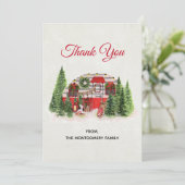 Kersttrailer Camper Outdoorsy Thema Bedankkaart (Staand voorkant)