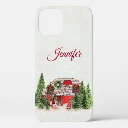 Kersttrailer Camper Outdoorsy Thema Case-Mate iPhone Case (Achterkant)