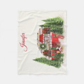 Kersttrailer Camper Outdoorsy Thema Fleece Deken (Voorkant)