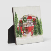 Kersttrailer Camper Outdoorsy Thema Fotoplaat (Voorkant)