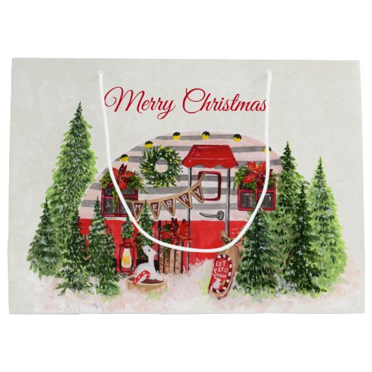 Kersttrailer Camper Outdoorsy Thema Groot Cadeauzakje (Achterkant)