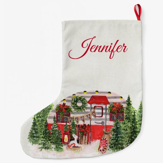 Kersttrailer Camper Outdoorsy Thema Grote Kerstsok (Achterkant)