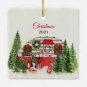 Kersttrailer Camper Outdoorsy Thema Keramisch Ornament (Achterkant)