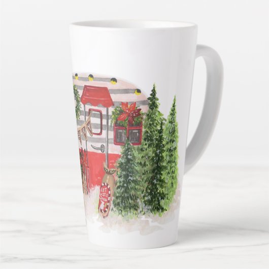 Kersttrailer Camper Outdoorsy Thema Latte Mok (Rechterhoek)