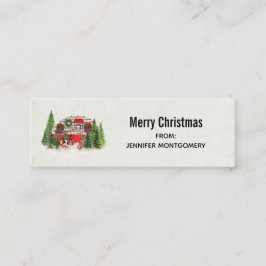 Kersttrailer Camper Outdoorsy Thema Mini Visitekaartje