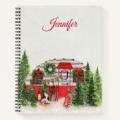 Kersttrailer Camper Outdoorsy Thema Notitieboek (Voorkant)