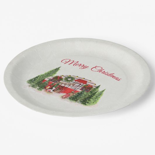 Kersttrailer Camper Outdoorsy Thema Papieren Bordje (Gekanteld)