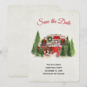 Kersttrailer Camper Outdoorsy Thema Save The Date (Voorkant / Achterkant)