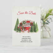 Kersttrailer Camper Outdoorsy Thema Save The Date (Staand voorkant)