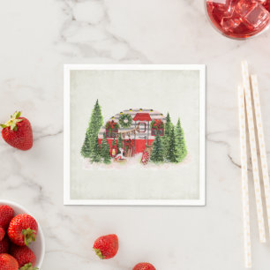 Kersttrailer Camper Outdoorsy Thema Servet