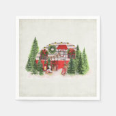 Kersttrailer Camper Outdoorsy Thema Servet (Voorkant)