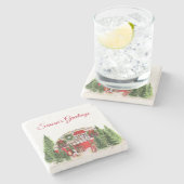 Kersttrailer Camper Outdoorsy Thema Stenen Onderzetter (Zijkant)