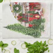 Kersttrailer Camper Outdoorsy Thema Theedoek (Gevouwen)