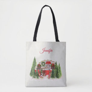 Kersttrailer Camper Outdoorsy Thema Tote Bag