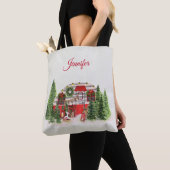 Kersttrailer Camper Outdoorsy Thema Tote Bag (Dichtbij)