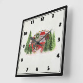 Kersttrailer Camper Outdoorsy Thema Vierkante Klok (Hoek)