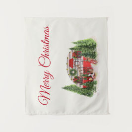 Kersttrailer Camper Outdoorsy Thema Wandkleed