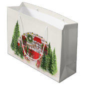 Kersttrailer Camper Rustic Scene Groot Cadeauzakje (Achterkant Gekanteld)