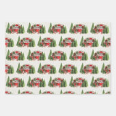 Kersttrailer Camper Rustic Scene Inpakpapier Vel (Voorkant 2)