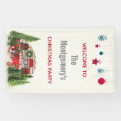 Kersttrailer Camper Rustic Scene Spandoek (Horizontaal)