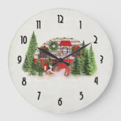 Kersttrailer Camper Rustic Theme Grote Klok (Voorkant)