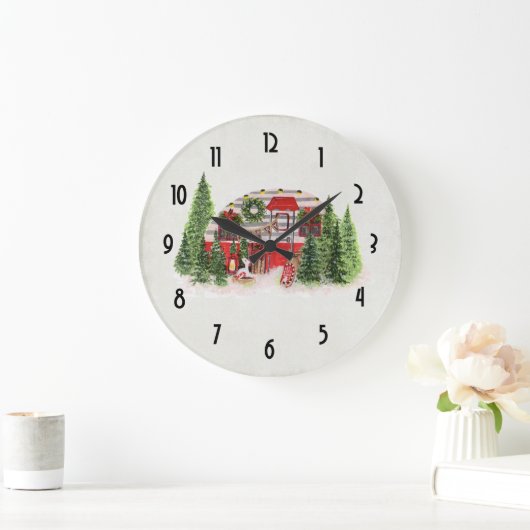Kersttrailer Camper Rustic Theme Grote Klok (Huis)