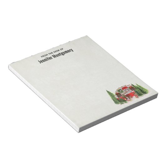 Kersttrailer Camper Rustic Theme Notitieblok (Schuin)