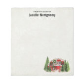 Kersttrailer Camper Rustic Theme Notitieblok (Voorkant)