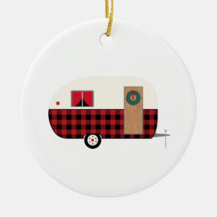 Kersttrailer Keramisch Ornament