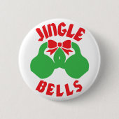 kersttraining Jingle "Kettle Bells" Ronde Button 5,7 Cm (Voorkant)