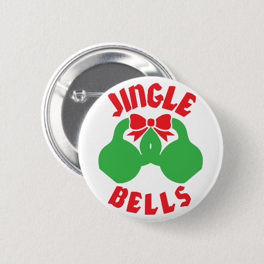 kersttraining Jingle "Kettle Bells" Ronde Button 5,7 Cm (Voorkant /achterkant)