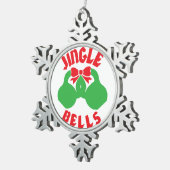 kersttraining Jingle "Kettle Bells" Tin Sneeuwvlok Ornament (Rechts)