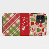 Kersttraktaties en plaid gepersonaliseerd ontwerp Case-Mate iPhone case (Achterkant (horizontaal))