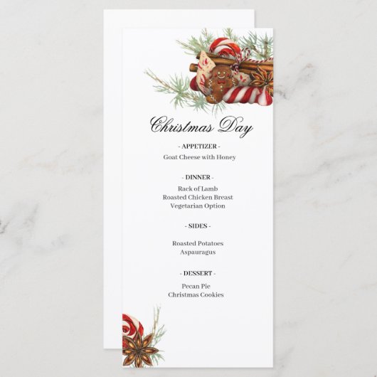 Kersttraktaties Flat Menu (Voorkant / Achterkant)