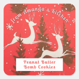 Kersttraktaties Koekjes uit de keuken van   Vierkante Sticker