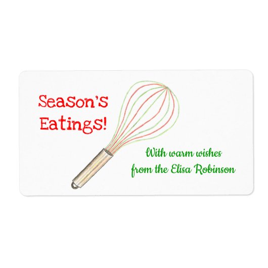 Kersttraktaties Label / Bak Label (rood groen) (Voorkant)