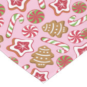 Kersttraktaties - roze korte tafelloper (Hoek)