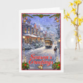 kersttram kaart (Gele Bloem)