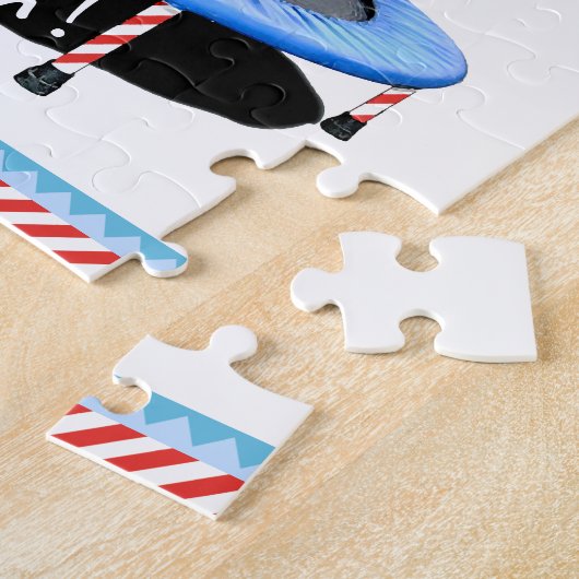 Kersttrampoline Jigzaag Puzzle Legpuzzel (Zijkant)