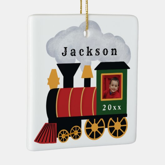 kersttrein - Aangepaste foto Keramisch Ornament (Rechts)