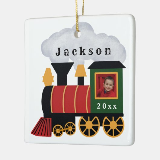 kersttrein - Aangepaste foto Keramisch Ornament (Links)