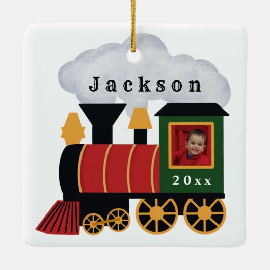 kersttrein - Aangepaste foto Keramisch Ornament (Achterkant)