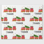 Kersttrein Aangepaste naam Cadeaupapier (Vlak)