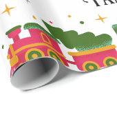 Kersttrein Aangepaste naam Cadeaupapier (Rol Hoek)