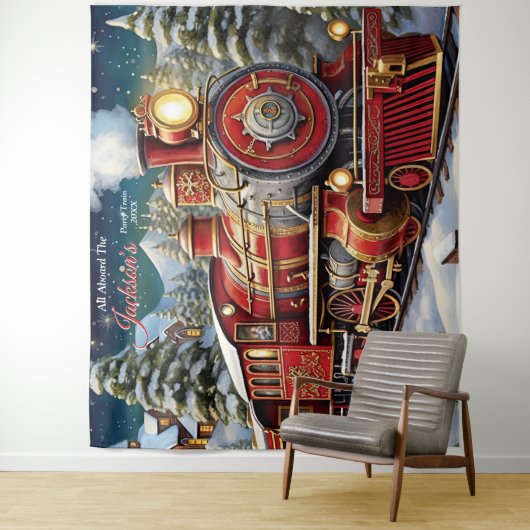 Kersttrein achtergrond wandkleed (In situ)