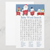 Kersttrein Baby shower Word Search Game (Voorkant / Achterkant)