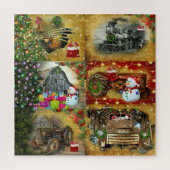  kersttrein Barn GMC Truck Legpuzzel (Verticaal)