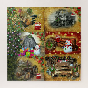  kersttrein Barn GMC Truck Legpuzzel